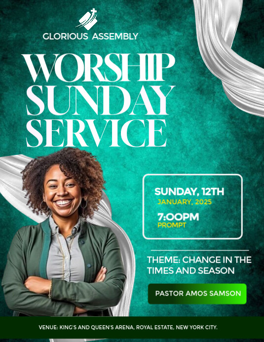 Aqua Professional Church  Flyer (us Letter) template
