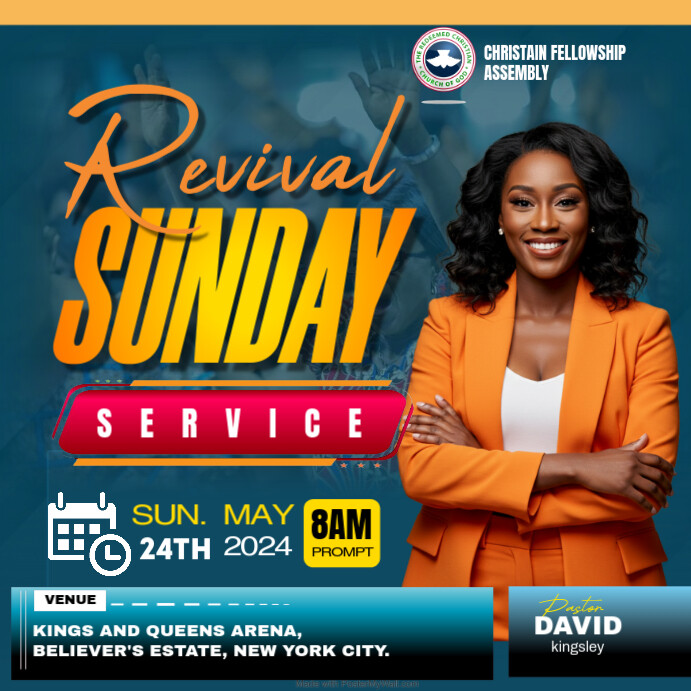Aqua Professional Church Flyers  Instagram Post template