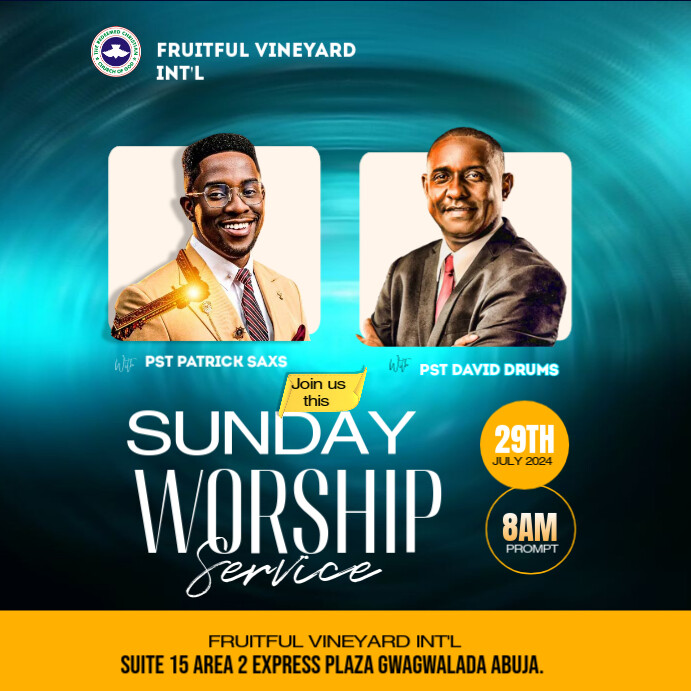 Aqua Professional Church Flyers  Instagram Post template