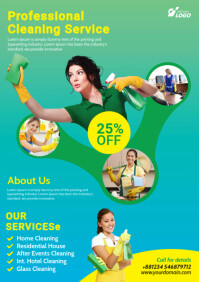 Turquoise Professional Cleaning Service A4 Template
