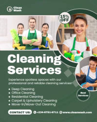 Aqua Professional Cleaning Services Template  Instagram Portrait