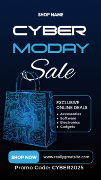 Black Cyber Monday Sale Historia de Instagram Template