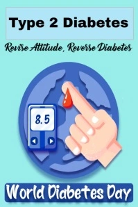 Aqua Professional Diabetes Is Reversible,  Poster,  health, โปสเตอร์ template