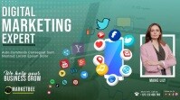 Aqua Professional Digital Marketing  Twitter Post template