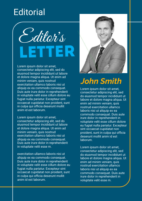 Aqua Professional Editorial Page Layout Templ Template | PosterMyWall