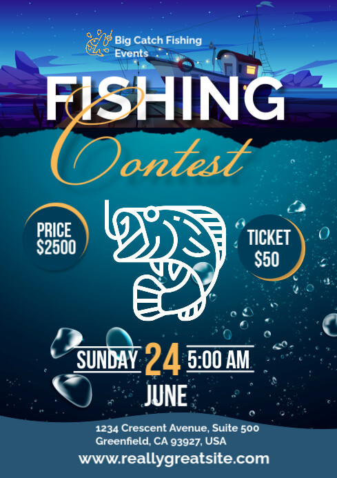 Copy of Aqua Professional Fishing Contest A2 | PosterMyWall