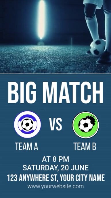 Aqua Professional Football Big Match Instagram Story template