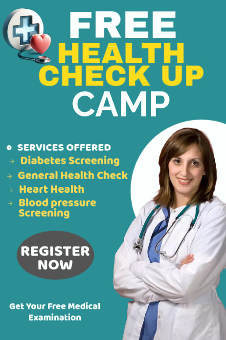 Aqua Professional Health Check Up Poster Template | PosterMyWall