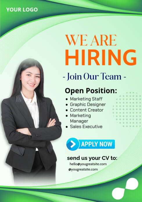 Aqua Professional Hiring A4 template