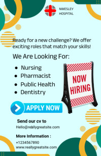 Aqua Professional Hiring Half Page Wide Halv side bred template