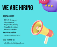 Turquoise Aqua Professional Hiring Job  Medium Rectangle Mellemstort rektangel Template