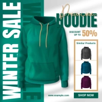 Aqua Professional Hoodie Sale Instagram Post template