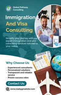 Aqua Professional Immigration And Visa Consulting Services Tabloid template