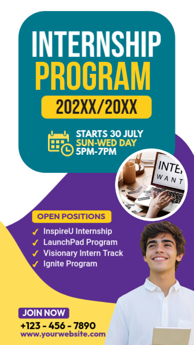 Aqua Professional Internship Design Poster Instagram Story Instagram-verhaal template