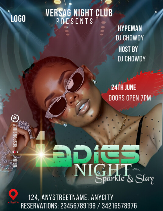 Aqua Professional Ladies Night  Flyer (us Letter) template