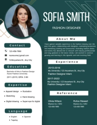 Aqua Professional Modern Green Cv & Resume  Flyer (us Letter) template