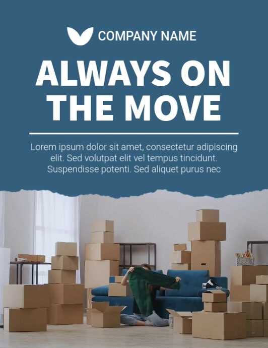 Aqua Professional Moving Company Flyer (us Letter) Template | PosterMyWall
