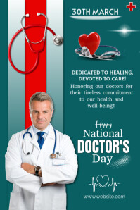 Aqua Professional National Doctor's Day Poster 海报 template
