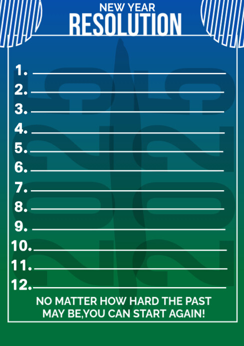 Aqua Professional New Year Resolution A4 Template | PosterMyWall