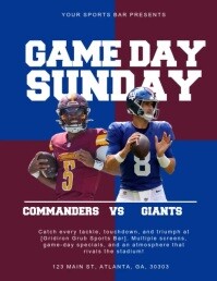 Aqua Professional Nfl Sunday, Commanders Vs G Flyer (US Letter) template