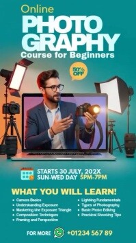 Aqua Professional Online Photography Course Ad Instagram Story template