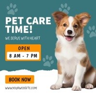 Turquoise Pet Care Service Wpis na Instagrama Template