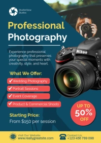 Aqua Professional Photography Services Promo Flyer A2 template