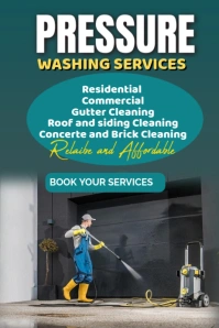 Aqua Professional Pressure Washing Services Poster template