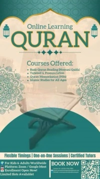 Aqua Professional Quran Online Learning Template Instagram Reel