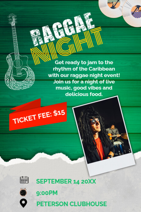 Copy of Aqua Professional Raggae Night Poster | PosterMyWall