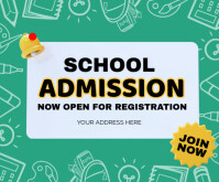 Aqua Professional School Admission Open Posters  Medium Rectangle Retângulo médio template