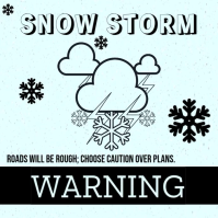 Aqua Professional Snow Storm Warning Instagram Post template