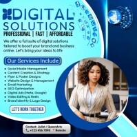 Aqua Professional Social Media Manager Flyer Square (1:1) template