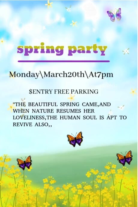 Aqua Professional Spring Party Season  Poster Cartaz template