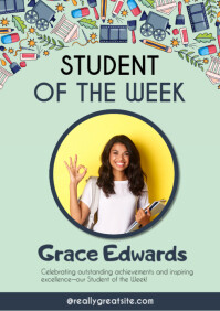 สีเทอร์ควอยซ์ Student of the Week A2 Template