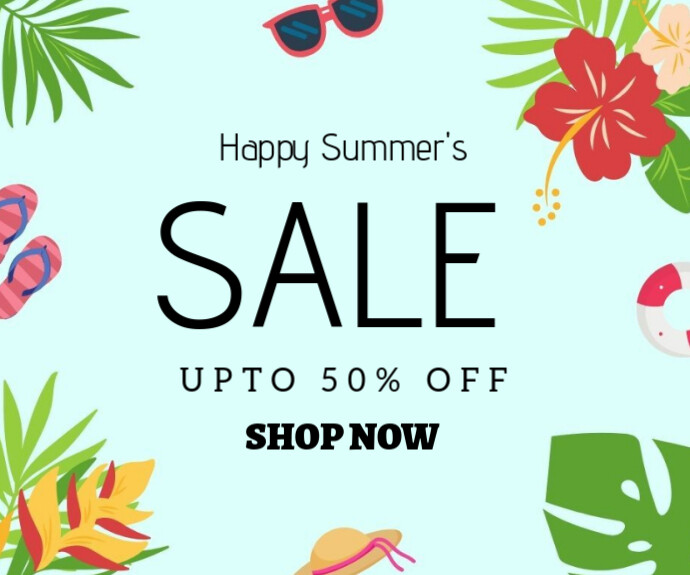 Aqua Professional Summer Sale  Medium Rectangle Retângulo médio template