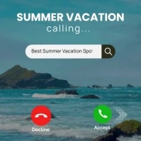 Aqua Professional Summer Vacation Travel Prom Instagram Post template