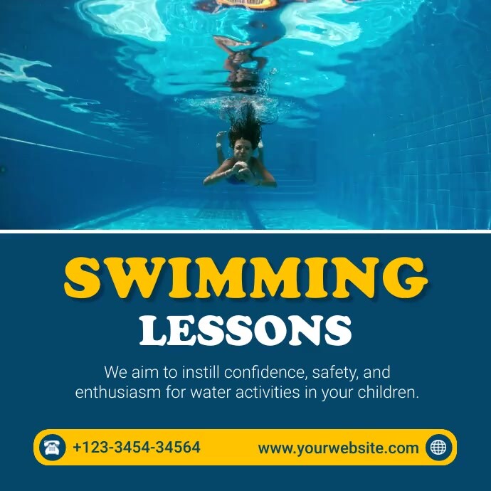 Plantilla de Aqua Professional Swimming Lessons Instagram | PosterMyWall