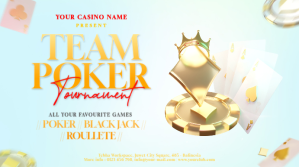 Aqua Professional Team Poker Tournament Digital Display (16:9) template