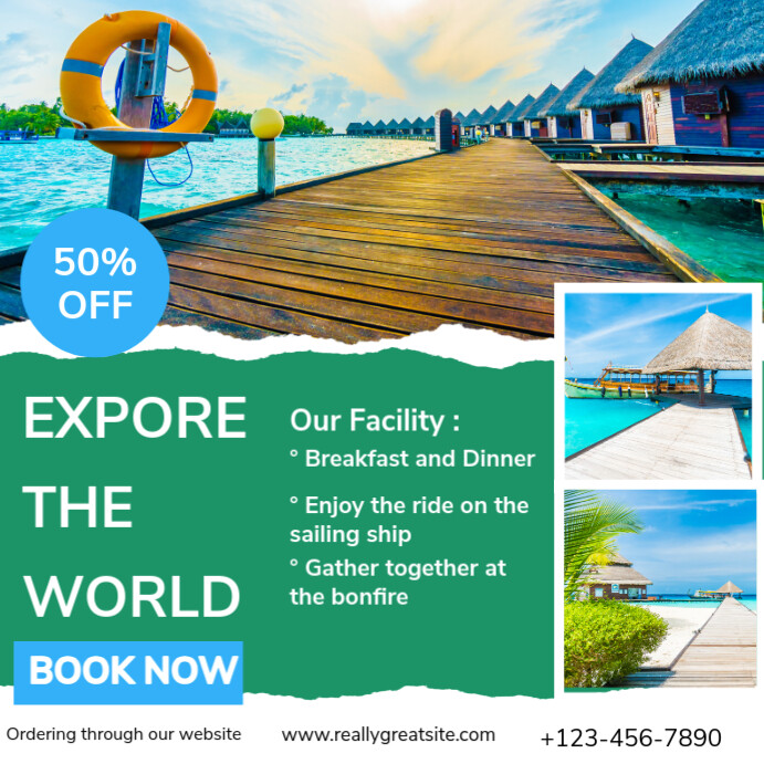 Aqua Professional Travel Instagram Post Template | PosterMyWall