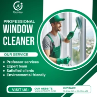 Aqua Professional Window Cleaning Service Template Design Instagram Post