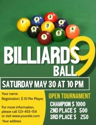 Aqua Professionale Billiards 9 BALL Volantino (us Letter) template