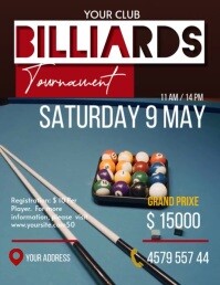 Turquoise Billiards Tournament Flyer Template