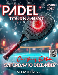 Aqua Professionale Padel Christmas Tournament Volantino (us Letter) Flyer (Letter pang-US) template