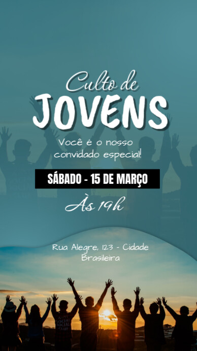 Aqua Profissional Culto De Jovens História Do Instagram template