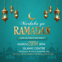 Aqua Ramadan Mubarak Instagram Post template