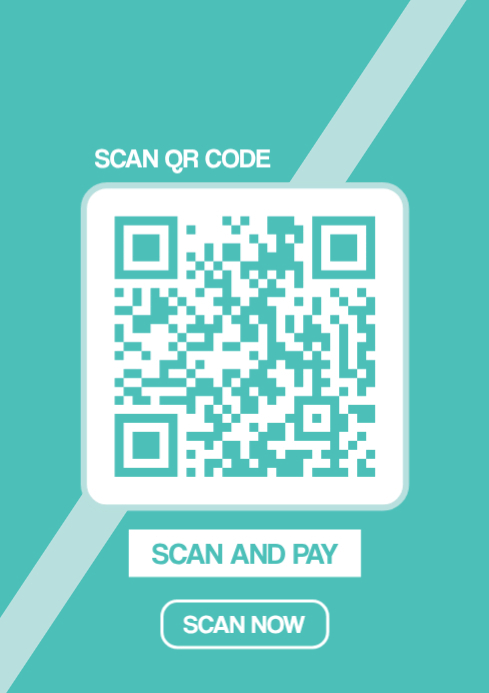 Turquoise Qr Code Payment A4 Template | PosterMyWall