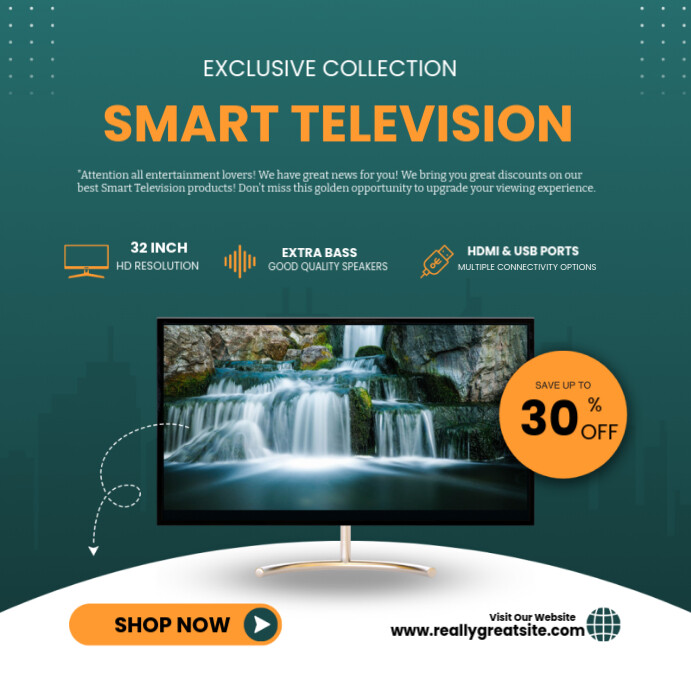 Plantilla de Aqua Smart Television Instagram Post | PosterMyWall