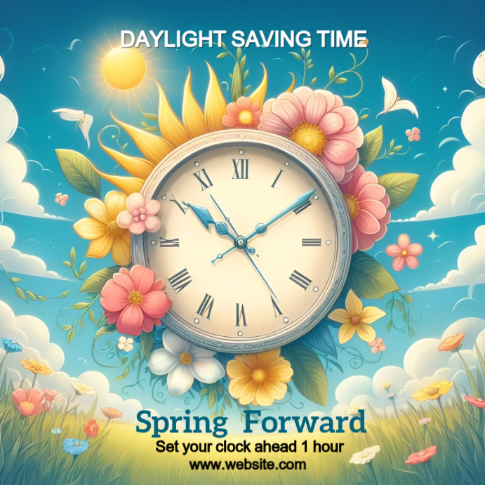 Aqua Spring Forward Instagram Post Template | PosterMyWall
