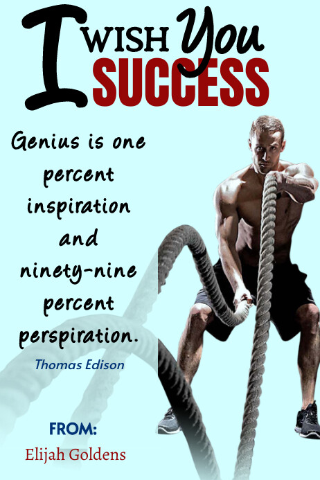 Aqua Success Wishes Card Poster Template | PosterMyWall